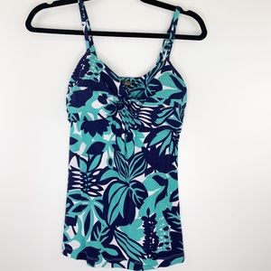 Tommy Bahama Twist Front Tropical Leaf Tank XS